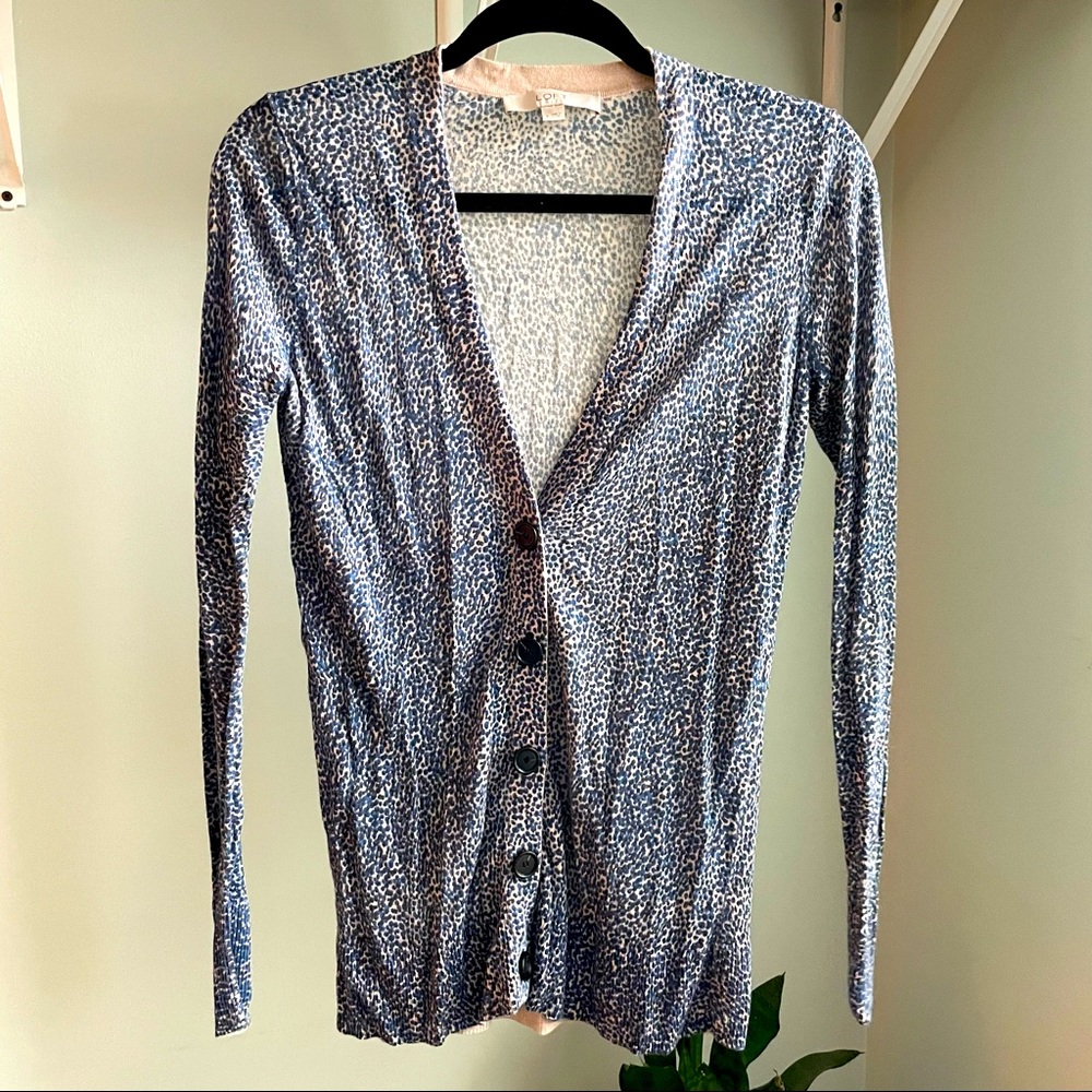 Small LOFT Leopard Cardigan
